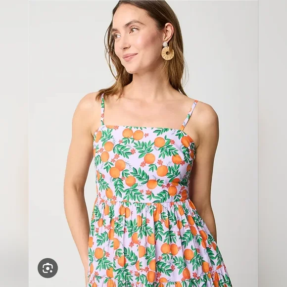 J.Crew Factory Strappy midi dress Vintage Lilac Multi 0 $128 - Picture 2 of 8